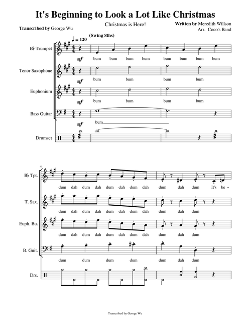 It's Beginning To Look A Lot Like Christmas – Meredith Willson (Coco's Band)