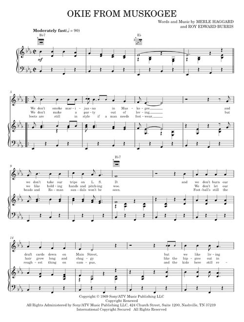 Okie from muskogee - Merle Haggard (Piano-Vocal-Guitar)