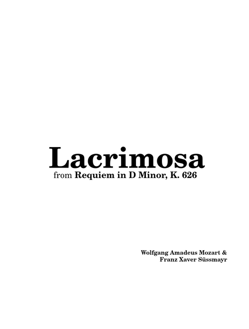 Lacrimosa – Wolfgang Amadeus Mozart