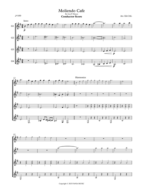 Moliendo Cafe (Arr. Arr. Ed.CAL) - Trio Los Rubies (Guitar Ensemble)