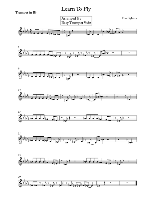 Learn To Fly (Arr. Easy Trumpet Vidz) - Foo Fighters (Trumpet Solo)