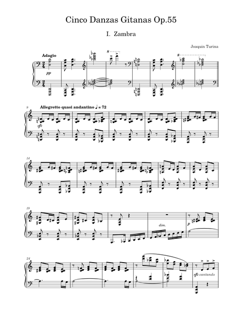 5 Danzas Gitanas, Series 1, Op.55 – Joaquín Turina