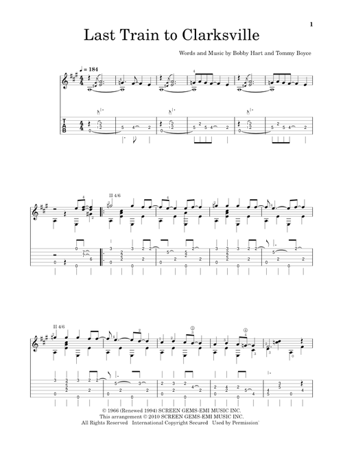 Last Train To Clarksville - The Monkees (Solo Guitar)