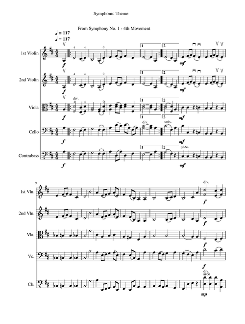 Symphonic Theme - From Symphony No. 1 - 4th Movement - Johannes Brahms - Arranged By Tophergigio