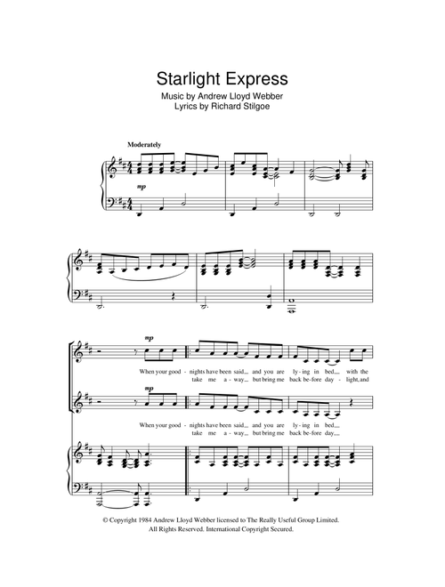 Starlight Express - Andrew Lloyd Webber (Choral, 2-Part)