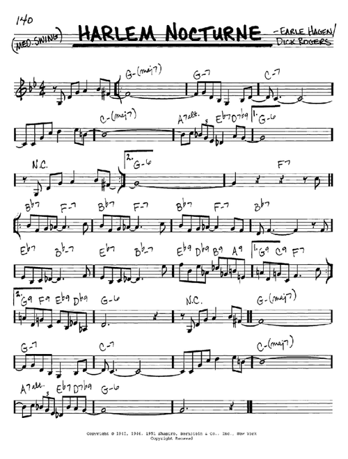 Harlem Nocturne - Earle Hagen (Real Book - Melody-Chords)