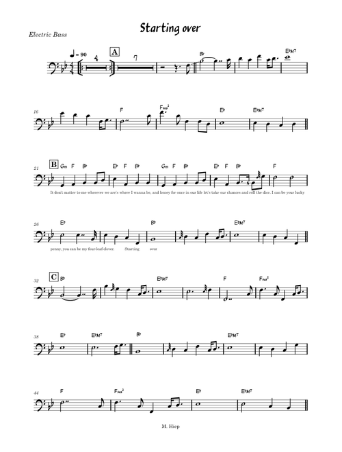 Starting Over – Chris Stapleton (Bass & Chords)
