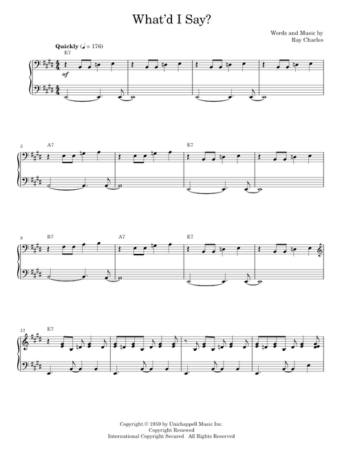 What'd I say - Ray Charles (Piano Vocal)