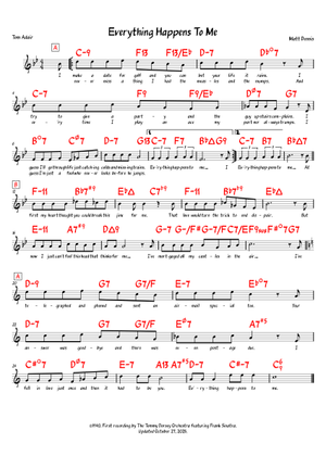 Everything Happens To Me – Frank Sinatra Sheet Music with Chords