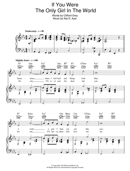 If You Were The Only Girl In The World - Rudy Vallee (Piano-Vocal-Guitar (Piano Accompaniment))