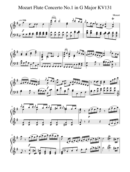 Mozart flute concerto no.1 in G major kv131