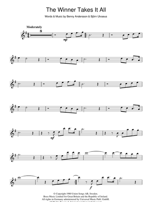 The Winner Takes It All - ABBA (Flute Solo)