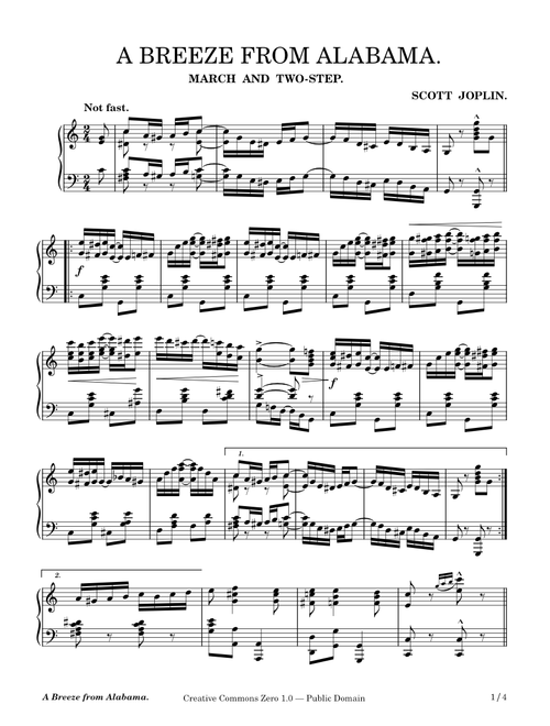 A Breeze from Alabama – Scott Joplin – 1902