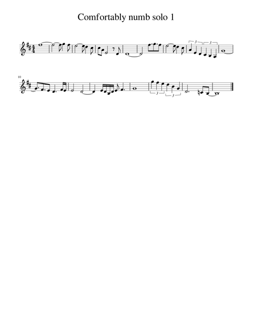 Comfortably numb solo 1