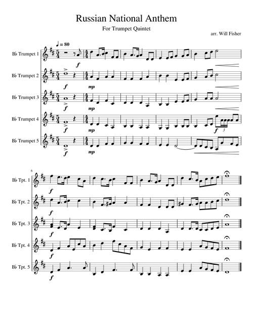 Russian National Anthem - Trumpet Quintet