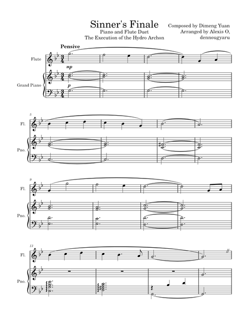 Sinner's Finale – Flute and Piano Duet