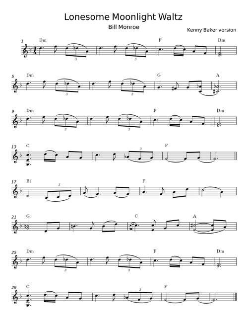Lonesome Moonlight Waltz - Bill Monroe