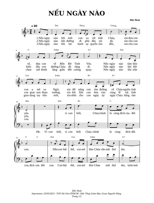 NẾU NGÀY NÀO – ĐỨC HOÀI