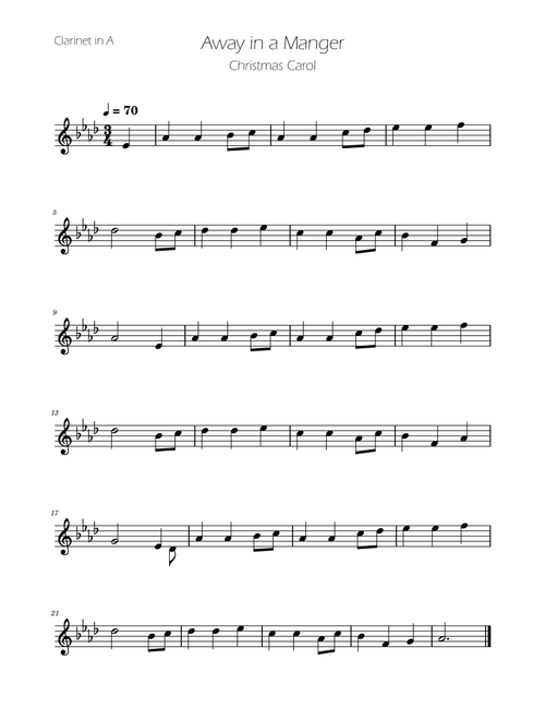 Away in a Manger - Clarinet in A Solo (Arr. Ygor Nunes) - William J Kirkpatrick (Clarinet Solo)