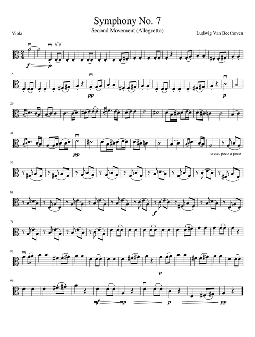 Beethoven Symphony No. 7 Viola