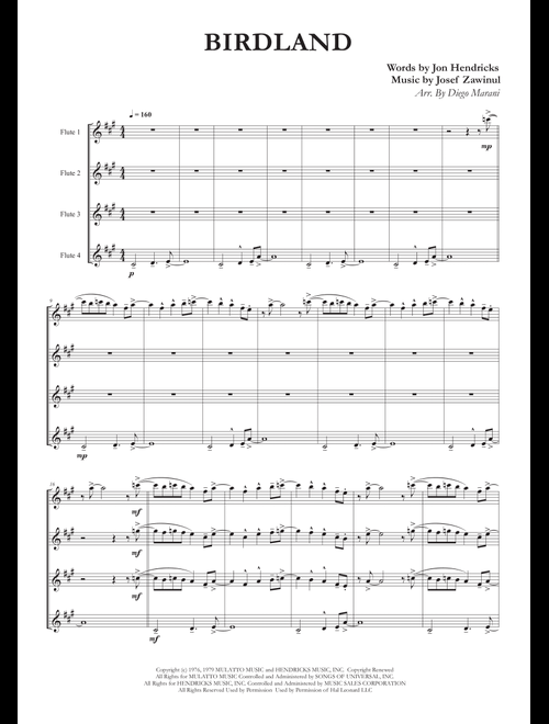 Birdland (Arr. Diego Marani) - Manhattan Transfer (Woodwind Ensemble)