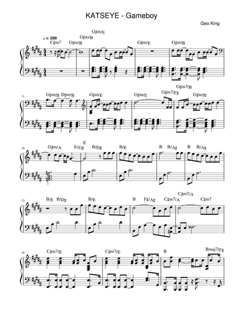 Gameboy (Arr. Gregory King) - Julia Lewis Katseye (Easy Piano)