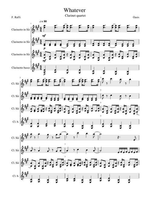 Whatever clarinet quartet