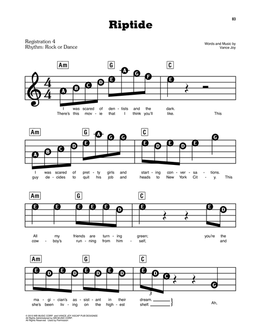 Riptide - Vance Joy (E-Z Play Today)