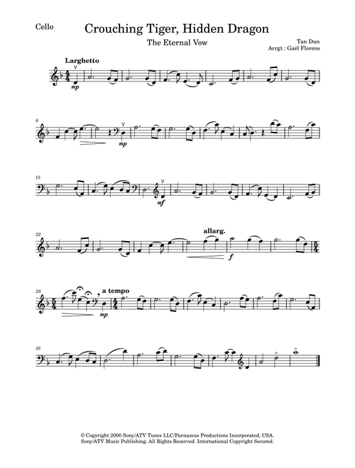The Eternal Vow (Arr. Gael Florens) - Tan Dun (Cello and Piano)