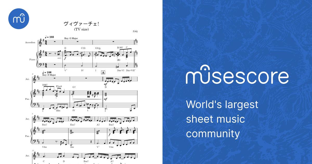 ヴィヴァーチェ！ – Zaq Sheet Music with Chords for Piano