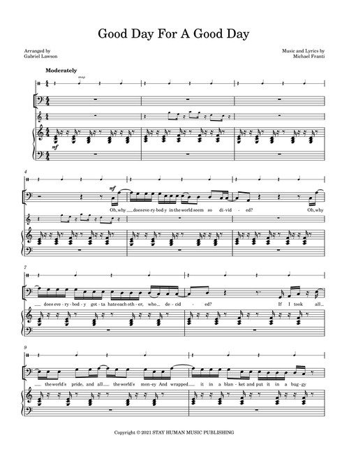 Good Day For A Good Day (Arr. Gabriel Lawson) - Michael Franti & Spearhead (Piano Vocal)