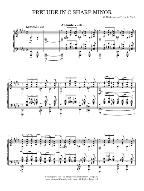 Prelude in C-sharp minor Op.3, No.2 - Sergei Rachmaninoff (Piano Solo)