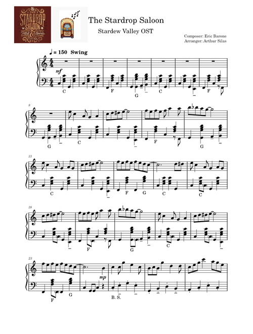 The Stardrop Saloon, Stardew Valley OST – Eric Barone - Accordion Solo