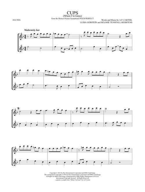 Cups (When I'm Gone) (from Pitch Perfect) - Anna Kendrick (Flute Duet)