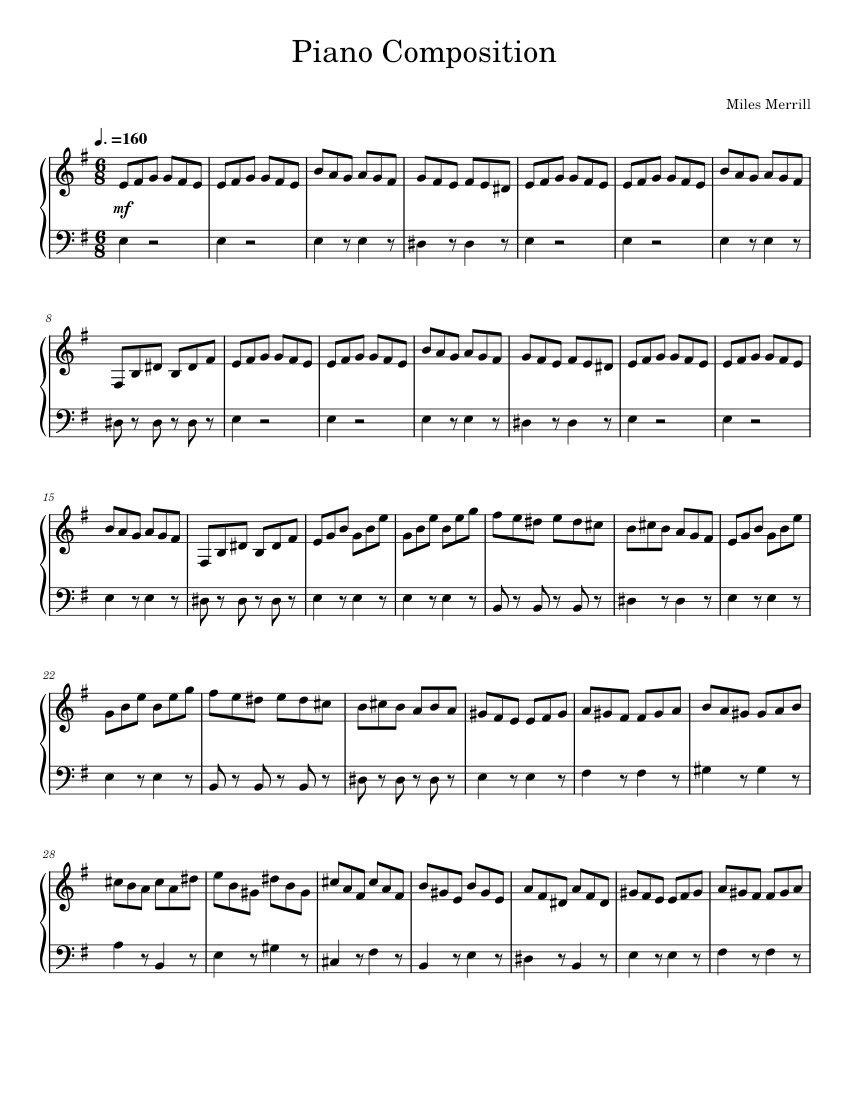 Piano composition 2 Sheet Music for Piano (Solo) Easy | MuseScore.com