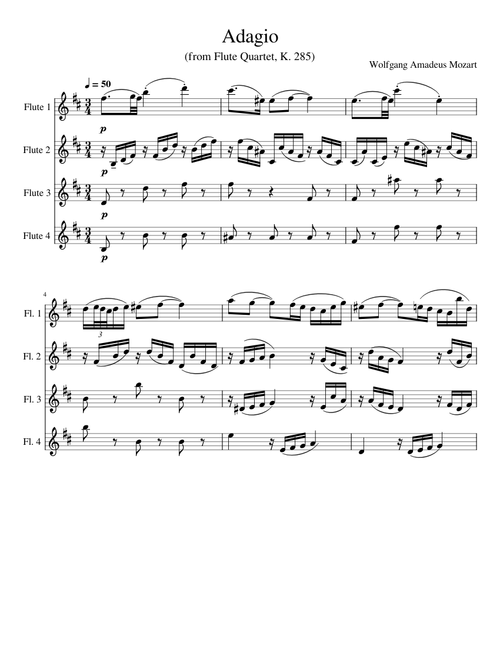 Adagio (from Flute Quartet In D, K285) – Wolfgang Amadeus Mozart