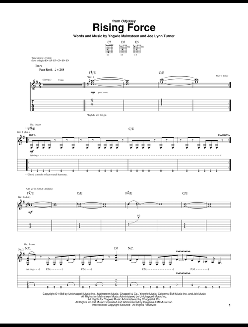 Rising Force - Yngwie Malmsteen (Guitar Tab)