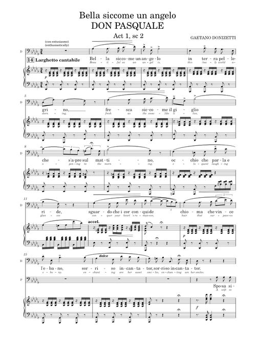 Bella siccome un angelo -  Aria di Malatesta - Don Pasquale, Atto I  G. Donizetti 1842 – danielsolino
