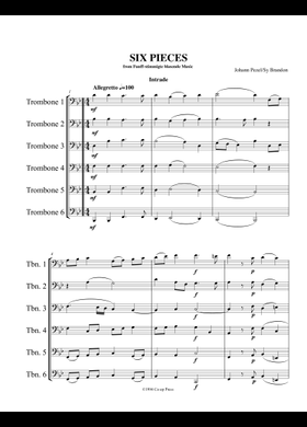 Free Six Pieces For Trombone Sextet by Johann Christoph