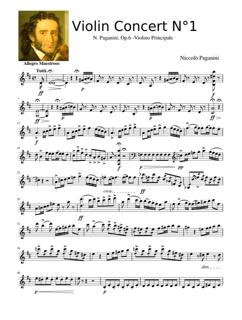 Paganini - Violin Concerto N 1