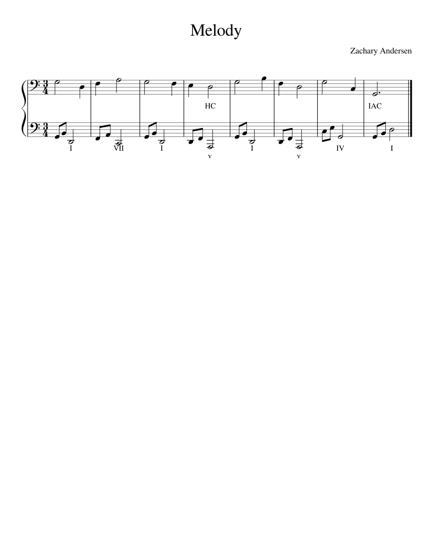 Melody 10 23 Sheet music for Piano (Solo) Easy | Musescore.com