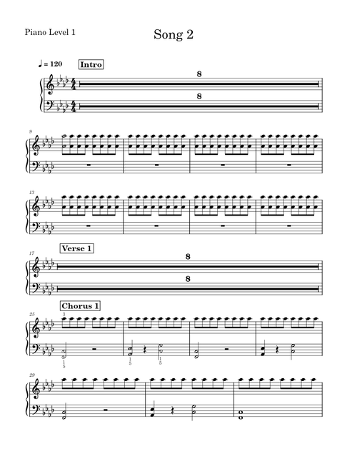Song 2 – Blur Song 2 - Piano Level 1