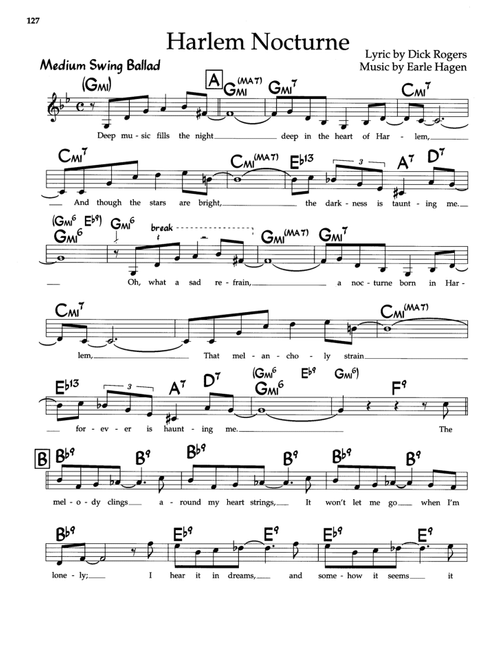 HARLEM NOCTURNE - LEAD SHEET (Arr. Earle Hagen) (Lead Sheet - Fake Book)