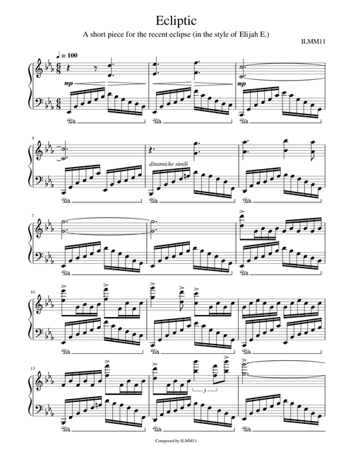Ecliptic (for Elijah E.) – ILOVEMUSICMAYBE11