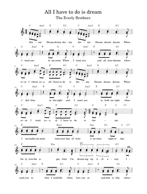 All i have to do is dream – The Everly Brothers
