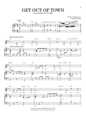 Free Get Out Of Town by Cole Porter sheet music | Download PDF or