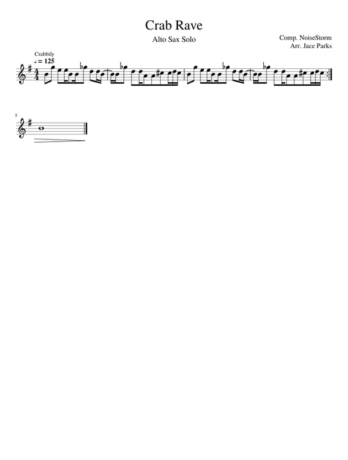 Crab Rave - Alto Saxaphone