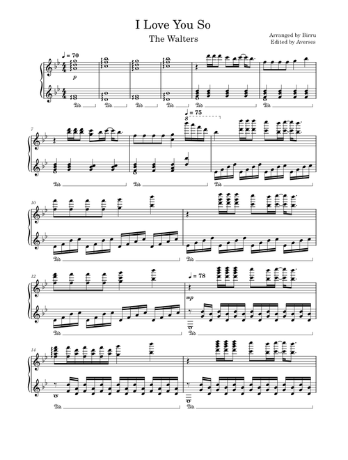 I Love You So - The Walters Arr. Birru