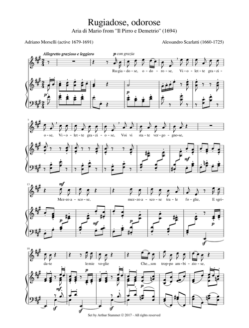 Scarlatti - Rugiadose odorose - a major