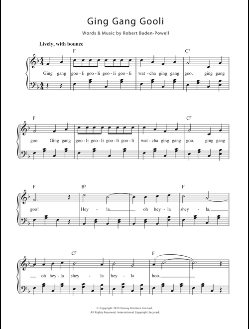 Ging Gang Goolie - Robert Baden-Powell (Piano Vocal)